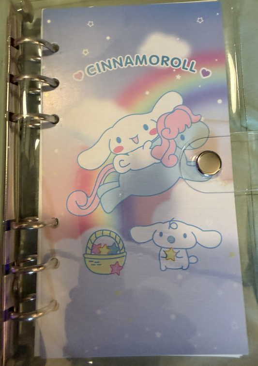 Cinnamon Roll 6 RING MINI NOTEBOOK WITH CLEAR BUTTON SNAP PROTECTOR (Copy) (Copy) (Copy)