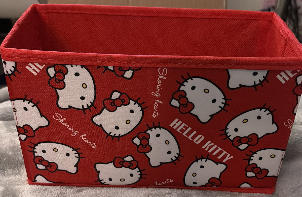 HELLO KITTY PRINTED RED/WHITE 3 POCKET COLLAPASABLE STORAGE CONTAINER