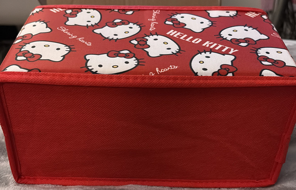 HELLO KITTY PRINTED RED/WHITE 3 POCKET COLLAPASABLE STORAGE CONTAINER